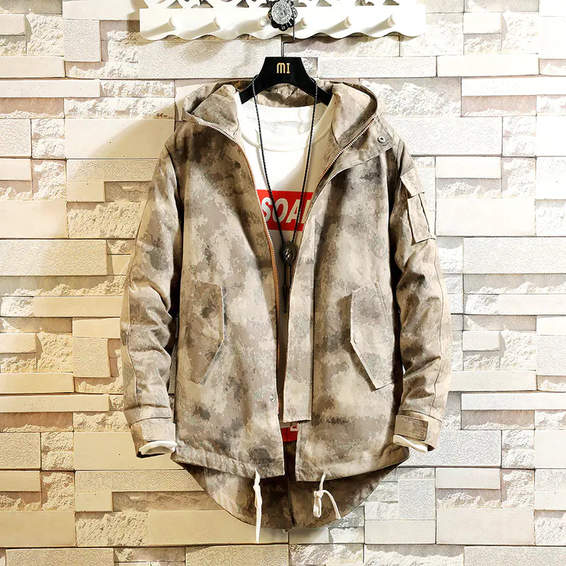 Camouflage Hooded Mens Jacket - Autumn Military Style