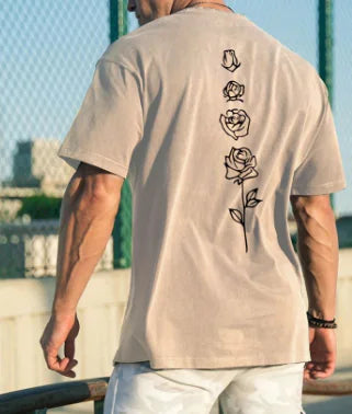 Men's Floral Print Cotton T-Shirt (One Piece)