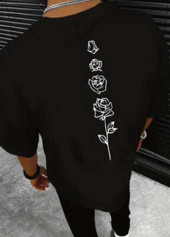 Men's Floral Print Cotton T-Shirt (One Piece)